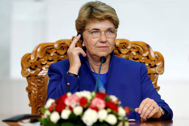 Президентка Швейцарії Віола Амхерд. Фото: REUTERS/B. Rentsendorj/File Photo)