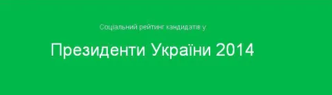 Соціальний рейтинг кандидатів у  Президенти України 2014