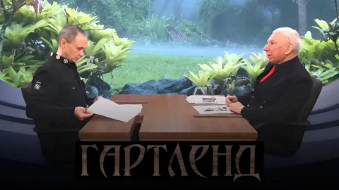 Ігор Каганець і Володимир Федько у студії Народного Оглядача