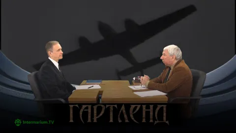 Ігор Каганець і Володимир Федько в студії Intermarium.TV під час запису програми про Рудольфа Гесса