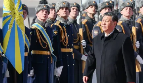 Сі Цзіньпін після прибуття до Москви, 20 березня 2023 року