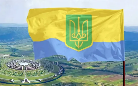 Прапор Ельфійської України зі знаком Лебідь