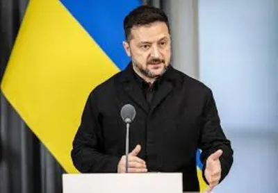 Володимир Зеленський виступає під час прес-брифінгу в Гаазі 28 жовтня 2026 року. Фото: Ремко де Ваал/ANP/AFP через Getty Images