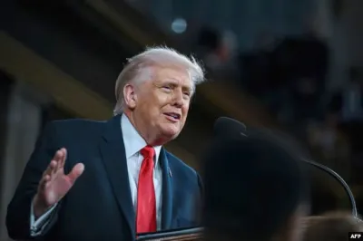 Президент США Дональд Трамп під час свого щорічного звернення. Вашингтон, 24 лютого 2026 року