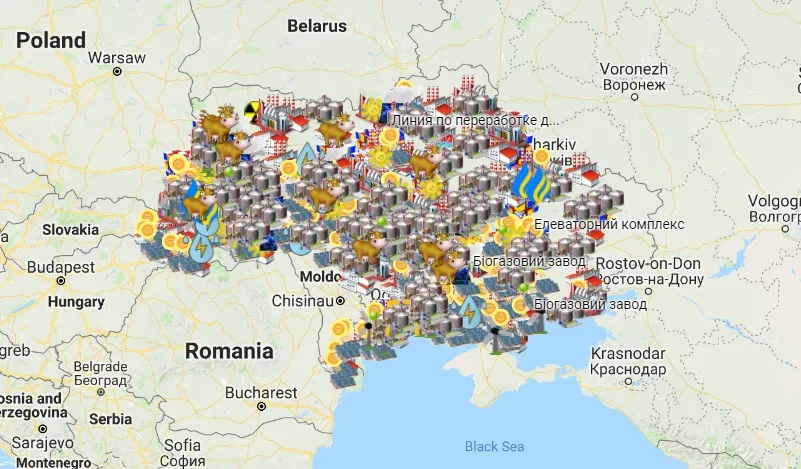 Карта підприємств України, що були відкриті з початку 2015 року