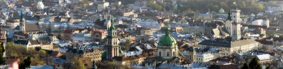 Панорама центру Львова.