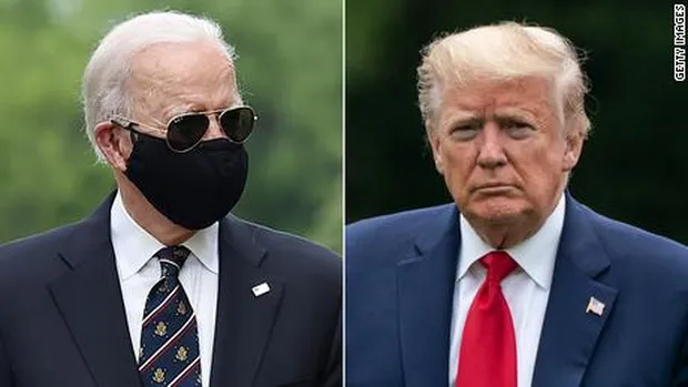 Банден і Трамп. Демократи носять маски як партійний ідентифікатор